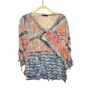 Carine V Neck Women's Blouse Size 1X